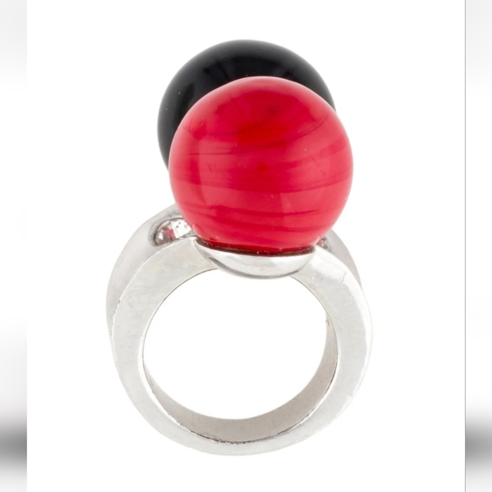 Christian Dior Authentic Rare Vintage Resin & Crystal Cocktail Ring Size: 5.5 - Picture 4 of 4
